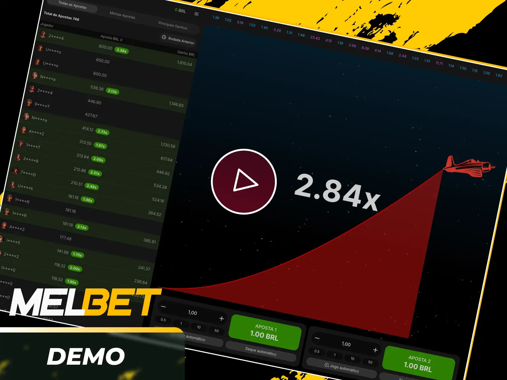 Experimente o modo demo do Aviator gratuitamente na Melbet.