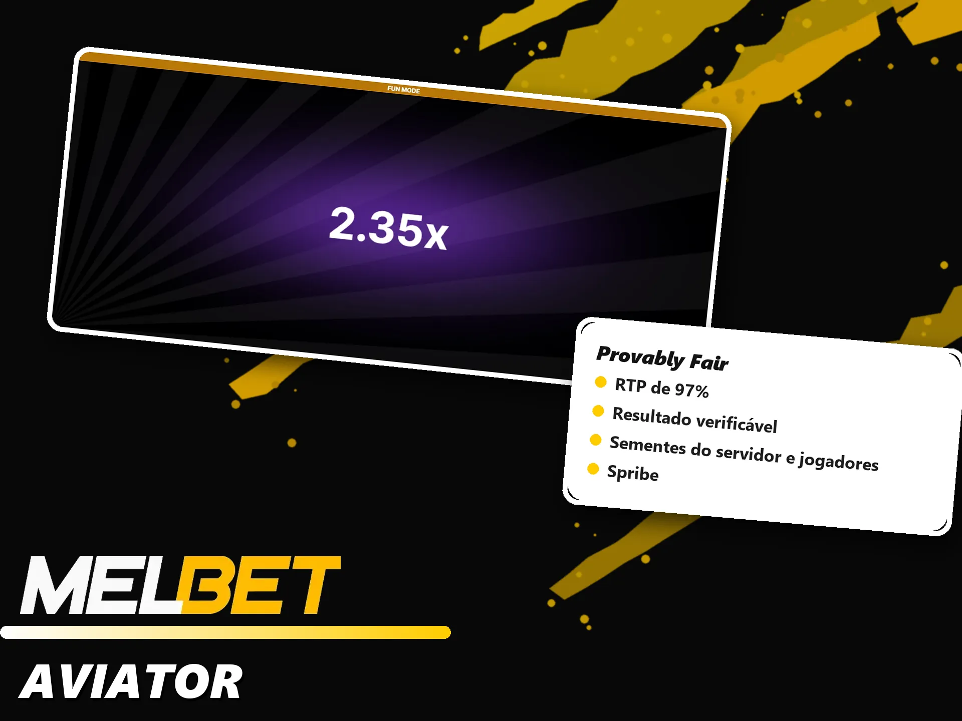 Jogo Aviator na Melbet com tecnologia Provably Fair.
