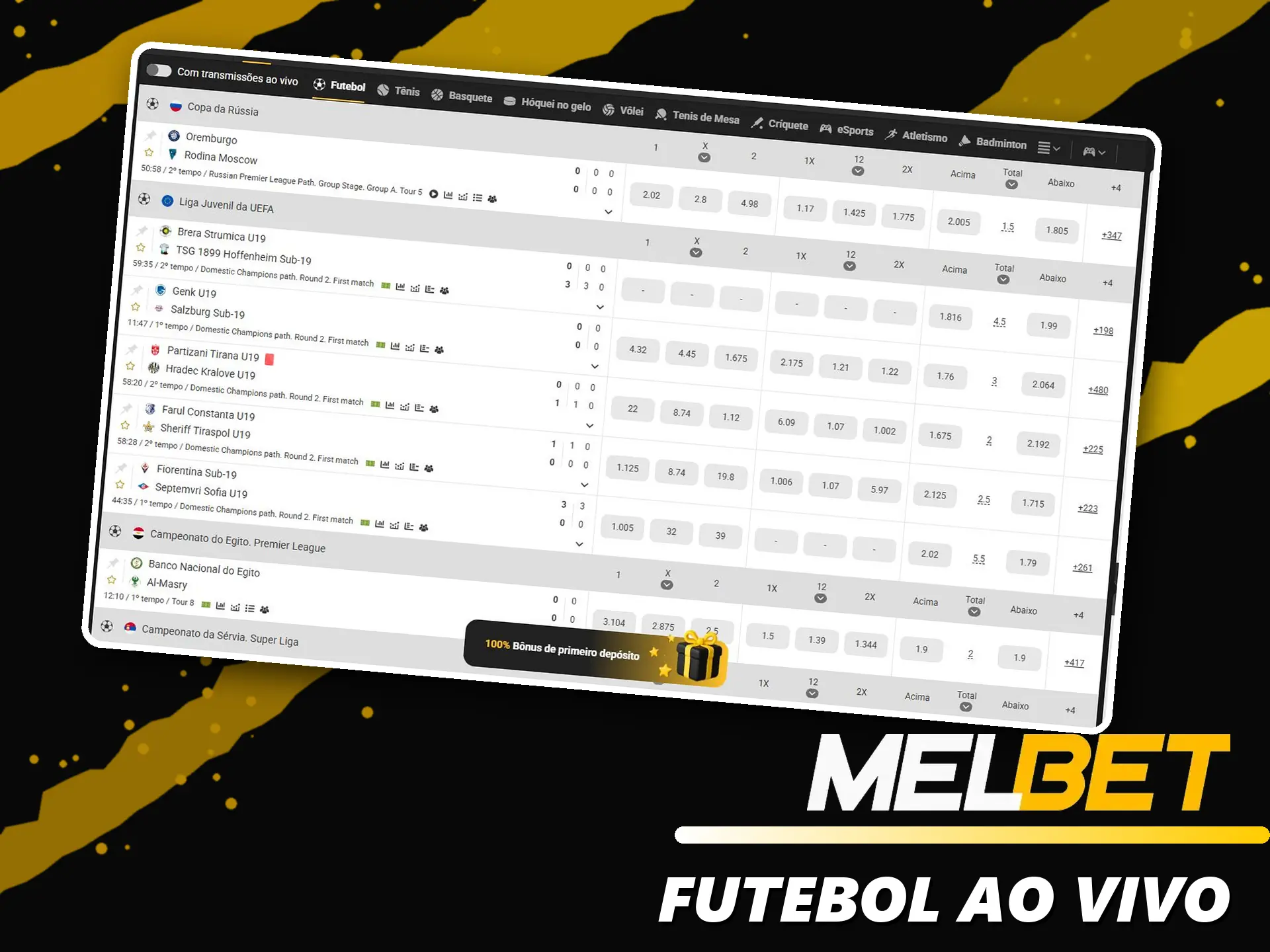 Apostas no Brasileirão ao vivo na Melbet.